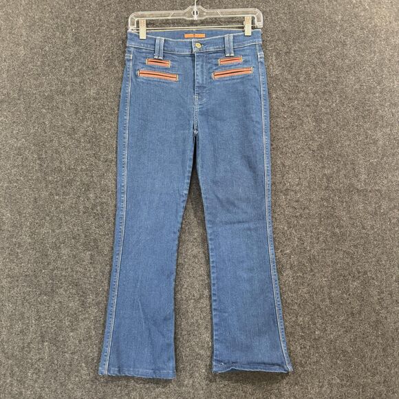 7 For All Mankind Jeans Womens 30 Blue Bootcut Stretch Welt Pockets Made USA - Picture 1 of 10